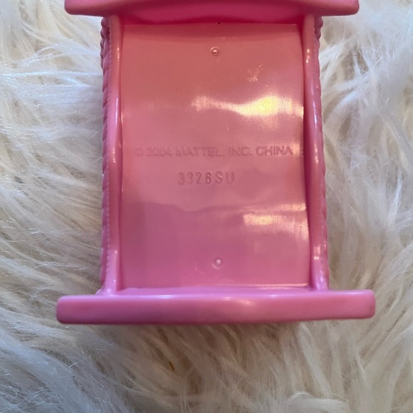 Mattel 2004 Doll House Furniture Pink Rocking Crib Bassinet Loving Family - Picture 4 of 4